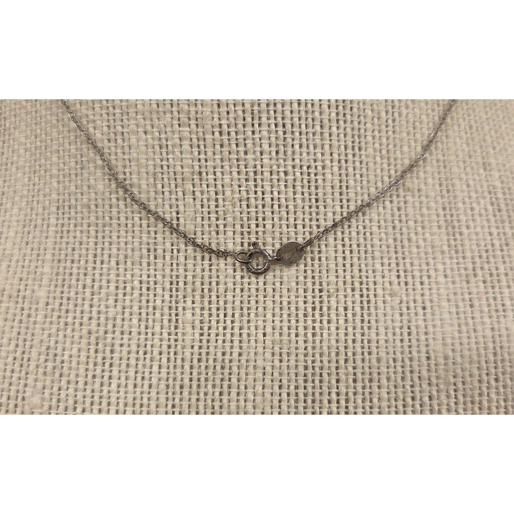 Vintage Sterling Silver & CZ Cross Pendant On Sterling 18" Necklace - Picture 3 of 6